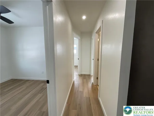 Hallway to bedrooms and main floor bathroom