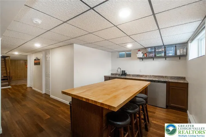 Finished lower level with luxury vinyl plank flooring