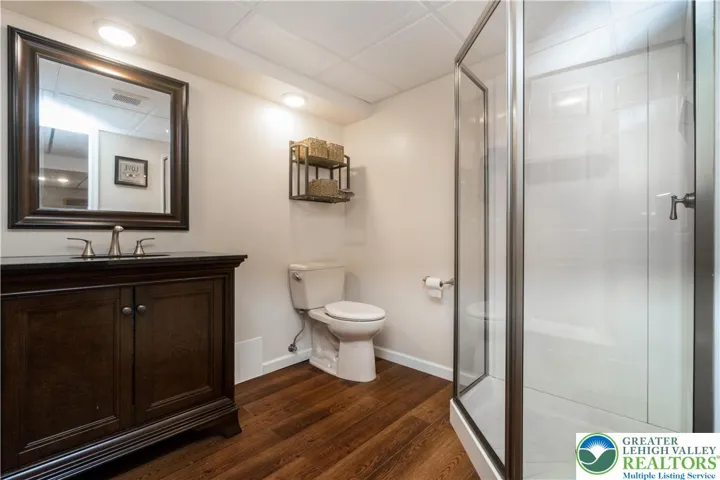 Full bath in lower level with stand up shower