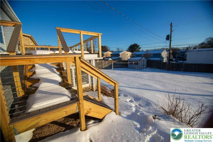 New stairs off the deck to the back yard