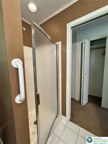 Walk-in shower in primary bathroom