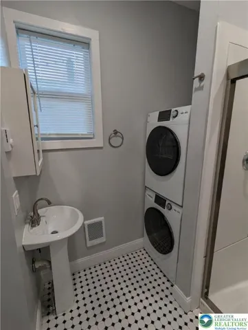 Bathroom and laundry.