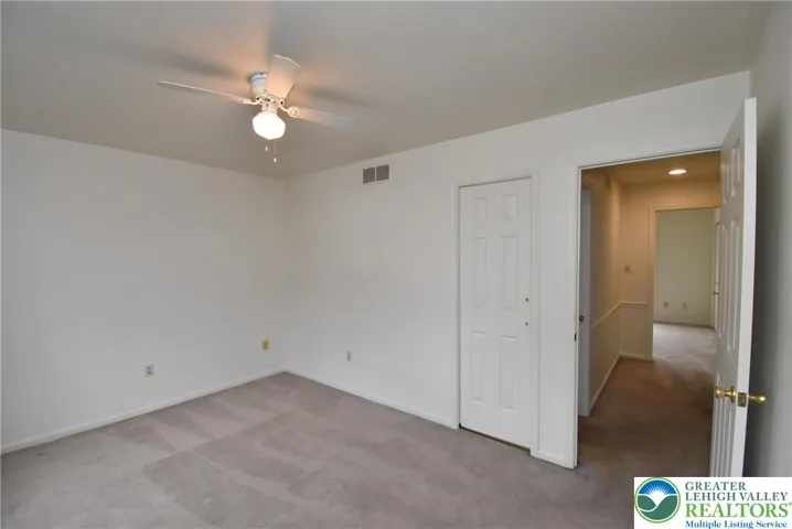 Closed Door on left is a direct entrance to bathroom