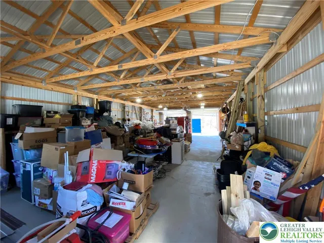 1,100 sq.ft. pole barn / garage - looking towards front