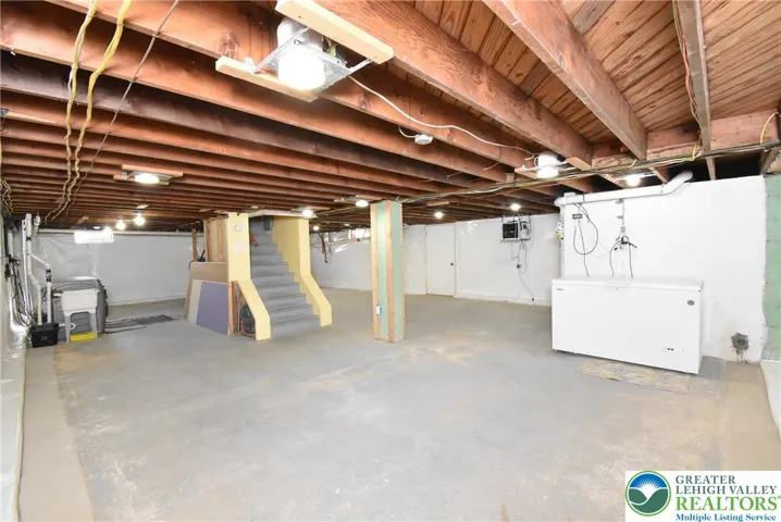 Water-proofed walls ready for finishing basement