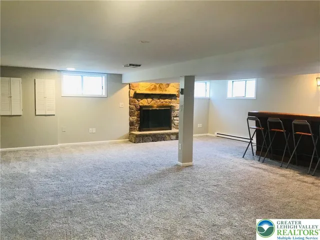 Fully Finished Basement with Fireplace