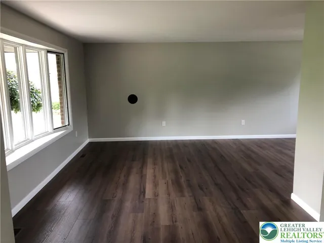 Living Room with LVT and hook up for pellet stove