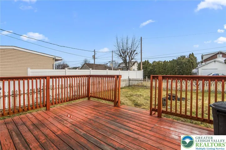 Large deck in back yard