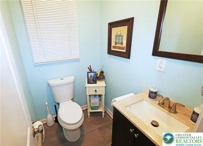Half bathroom off family room