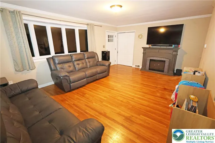 Living room with bay window