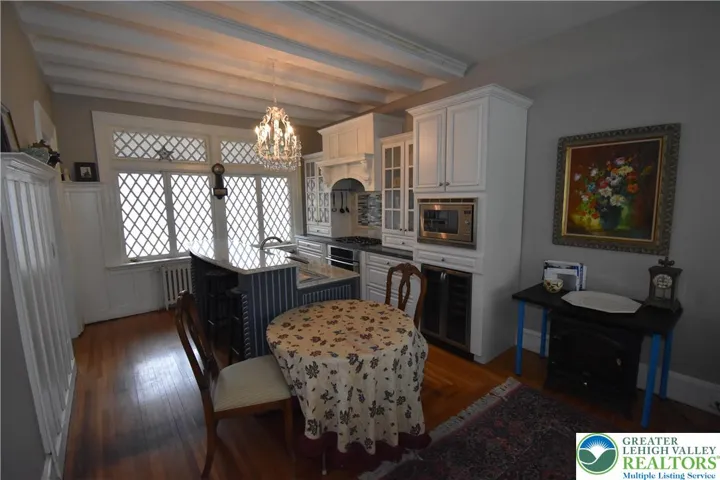 1st floor kitchen with decorative window