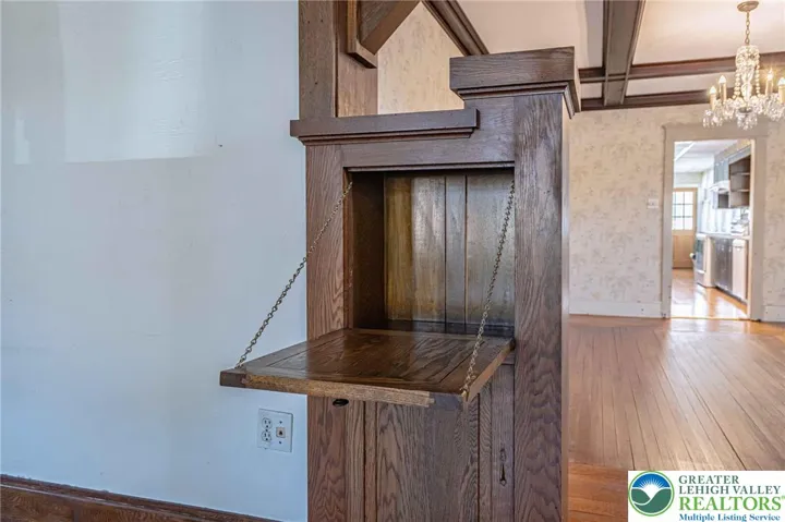 Built in desk in living room