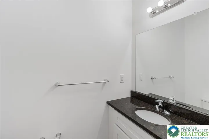 Model photos of townhomes. First floor bathroom.