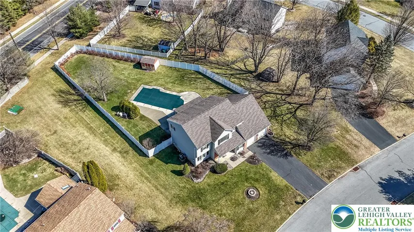 Arial View. Lenox front street/Hanoverville is back street beyond fence