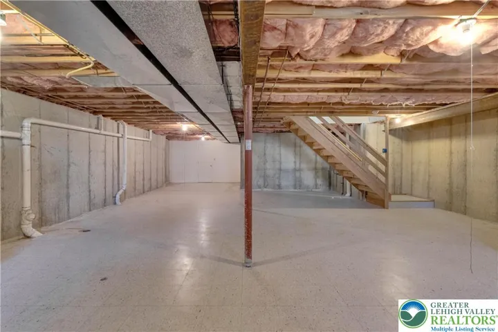 Large basement. Cedar closet at far end