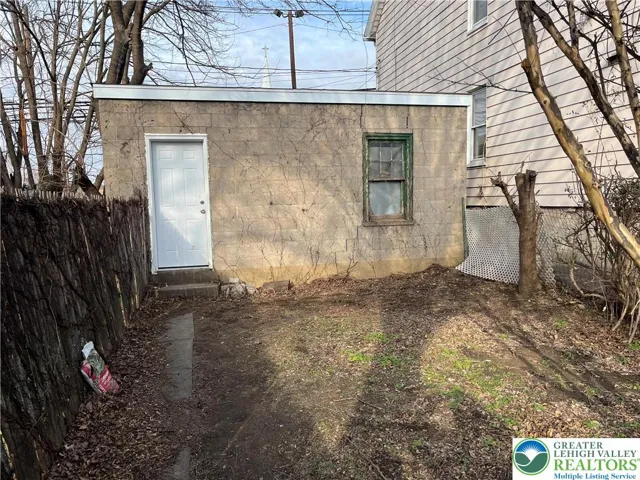 garage, rear view