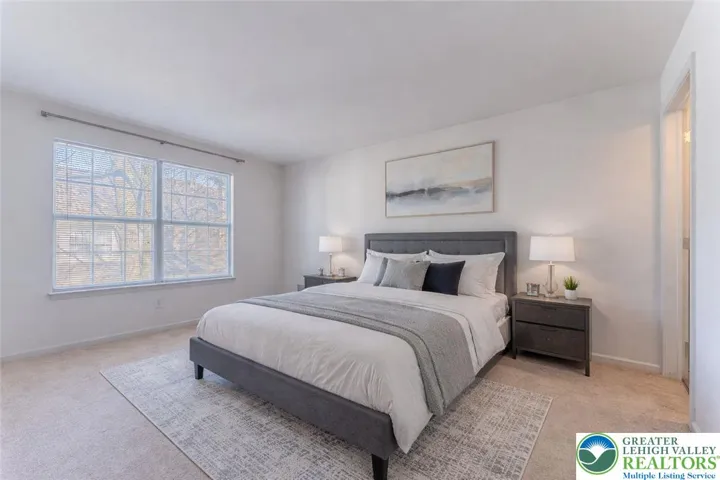 Virtually staged master bedroom