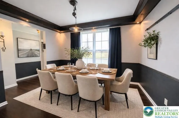 Digitally staged dining room