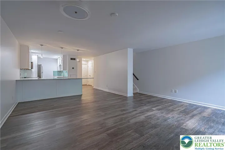 2nd level kitchen, living/dining area