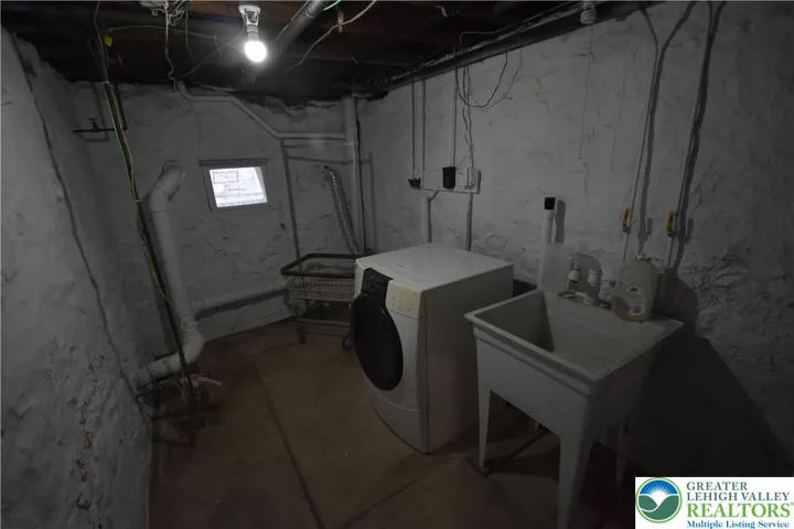Lower level laundry area