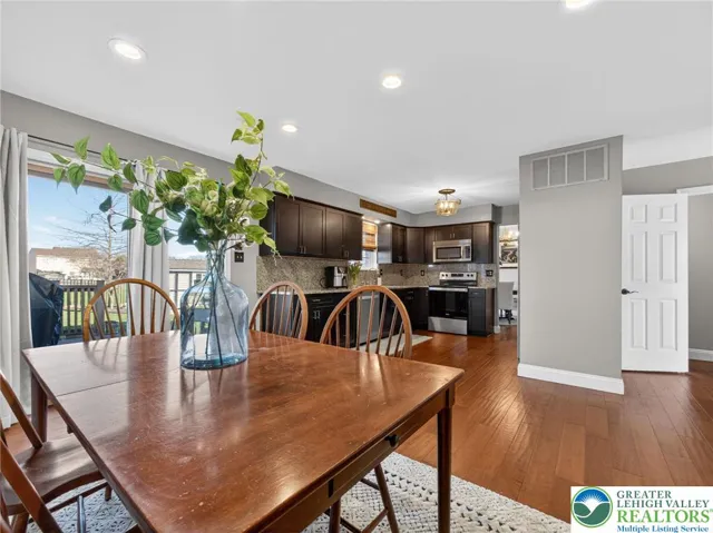Modern kitchen with inviting dining area.