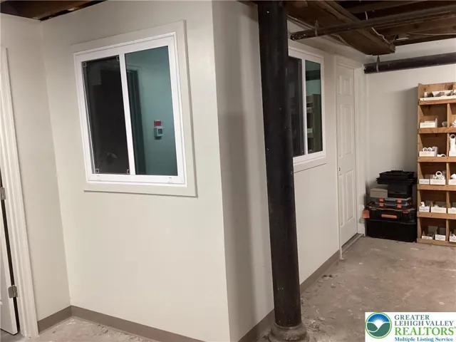 Basement office.