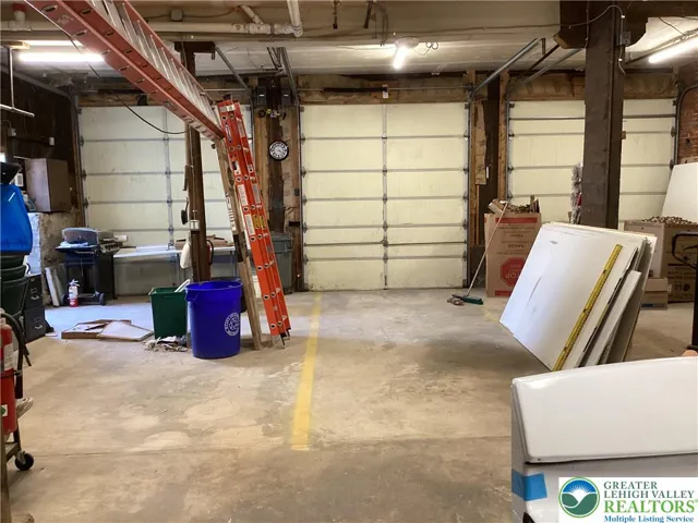 Interior of storage / shop, toward front.