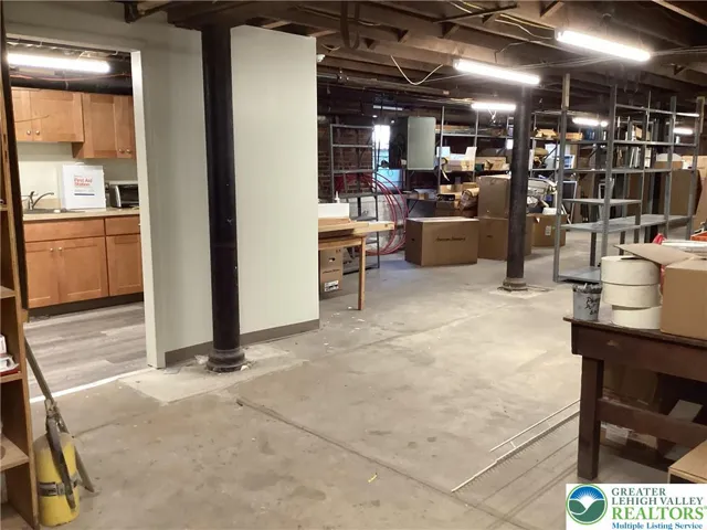 Basement from interior rear staircase.