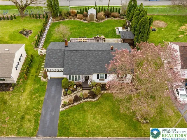 Curb appeal with beautiful magnolia tree