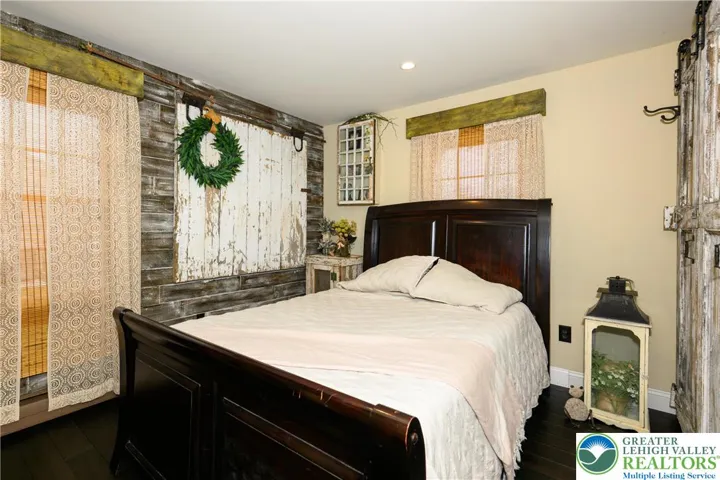 Bedroom 2 - beautiful wood accent wall (can be easily removed, if desired)