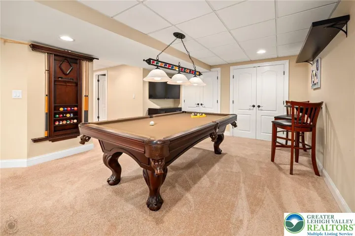 Billiard Room with Closet Storage