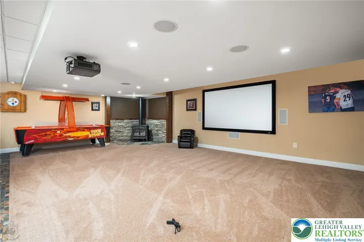 Media Room with Gas Fireplace