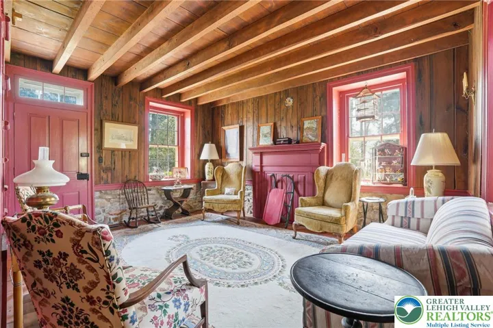 Original wood plank floors, natural wood ceilings, original stone walls, deep windowsills