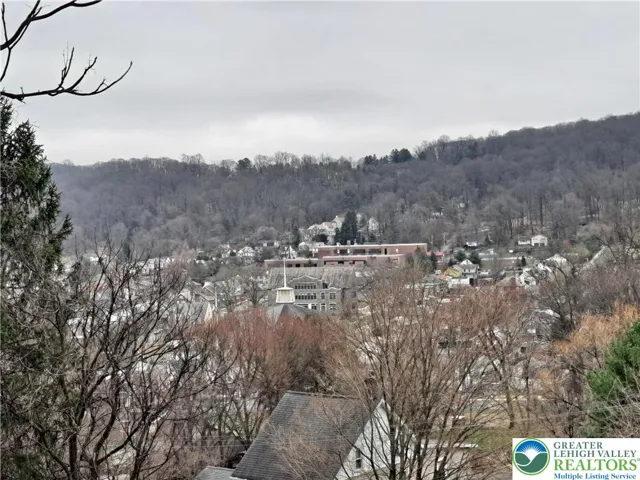 view of Fountain Hill from lot.