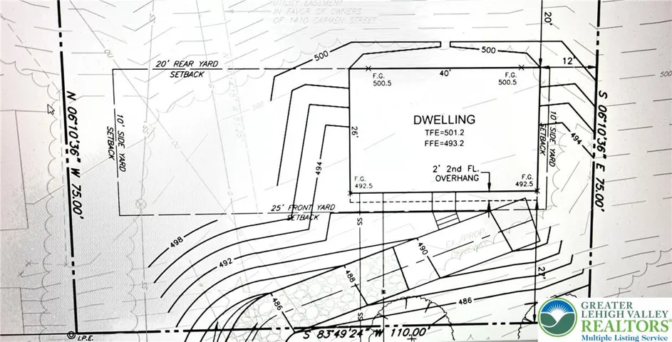 Proposed site plan for 1600 sq ft home