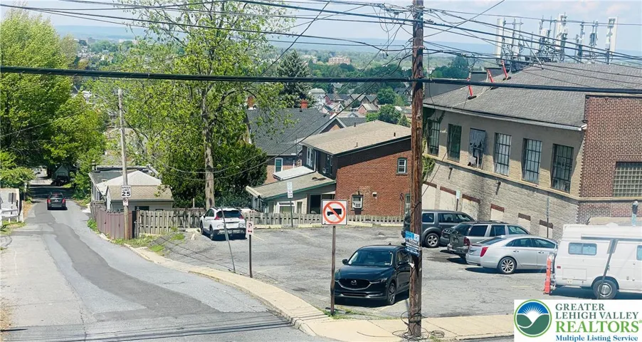 Paid parking is located diagonally across the street