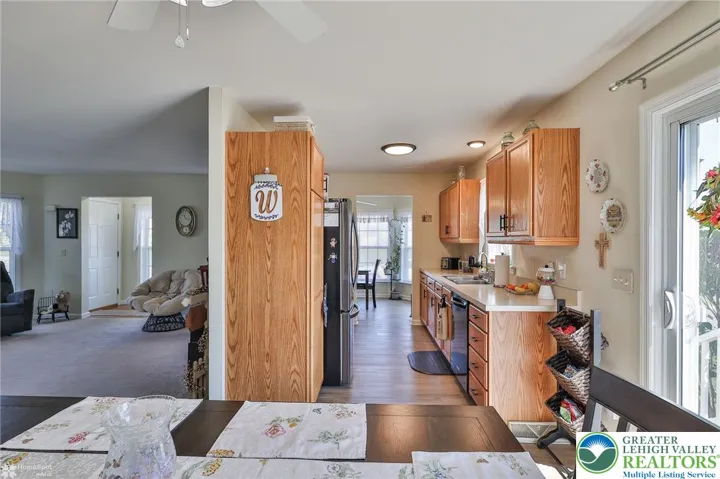 partial view of the kitchen and family room, open layout is wonderful for comfortable living