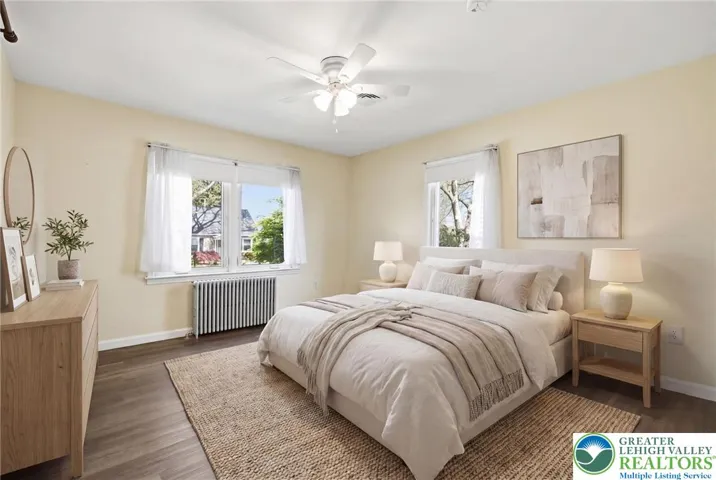 Digitally Staged Primary Bedroom