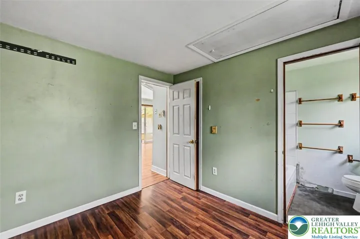Bedroom 2 can accommodate a full sized bed and has a private full bath.
