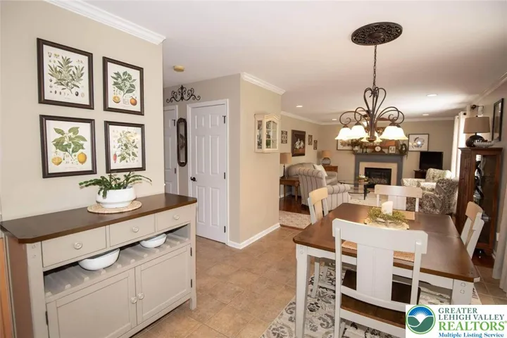 nice open concept from kitchen to the comfortable family room