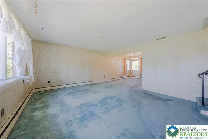 Living room into dining room