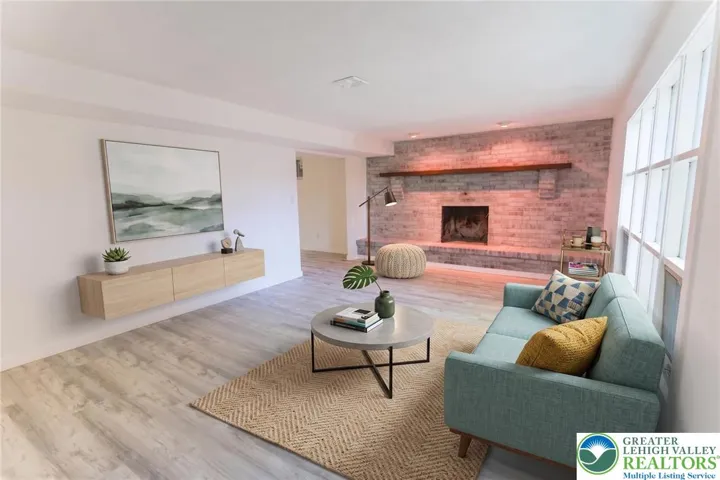 Virtually staged lower level living room