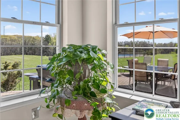 Large windows framing scenic views