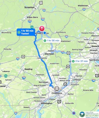 Distance to Philadelphia