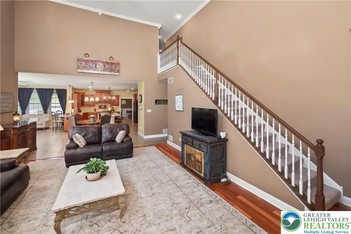 Second staircase has a comfortable slope. So let's go upstairs.
