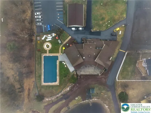Aerial View of Clubhouse and Pool