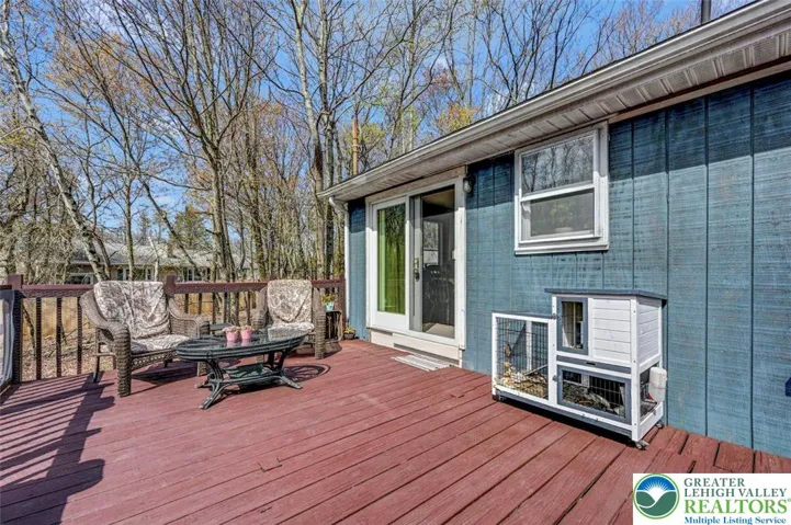 Sliding doors lead out onto the back deck.
