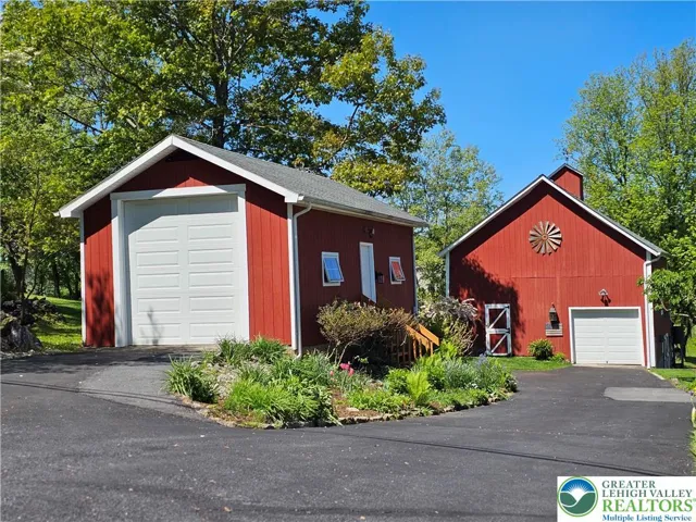 Detached garage and barn