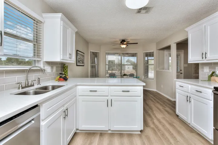 Updated kitchen; Vinyl flooring throughout