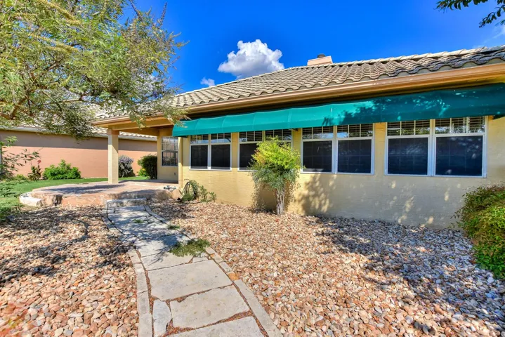 Mostly xeriscaped, but definitely a nice patch of grass if you have a pup...  just less to mow!